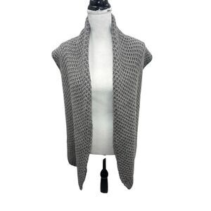 J.Jill gray open-front sleeveless knit vest, size M alpaca blend